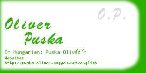 oliver puska business card